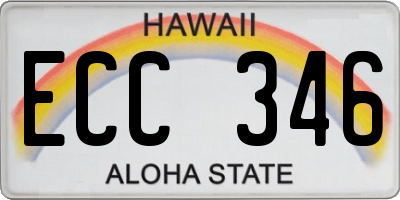 HI license plate ECC346