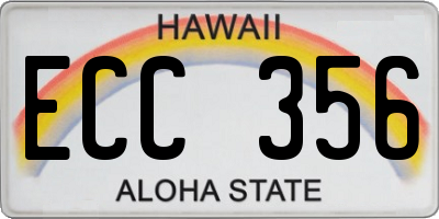 HI license plate ECC356