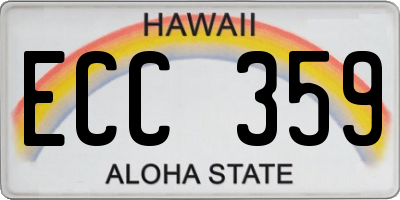 HI license plate ECC359