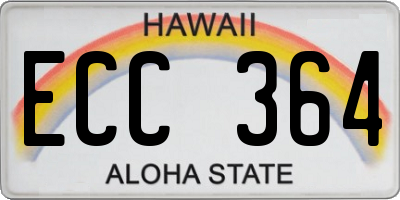 HI license plate ECC364