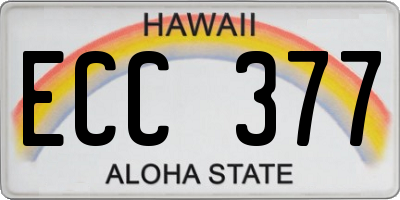 HI license plate ECC377