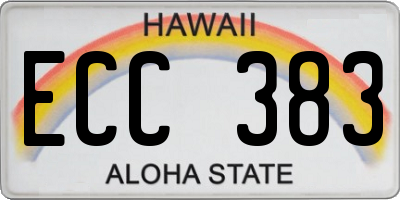 HI license plate ECC383