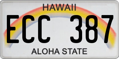 HI license plate ECC387