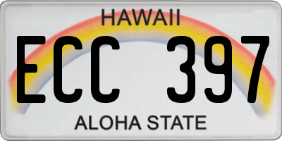 HI license plate ECC397