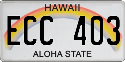 HI license plate ECC403