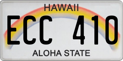 HI license plate ECC410