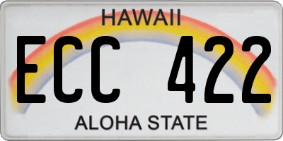 HI license plate ECC422