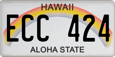 HI license plate ECC424