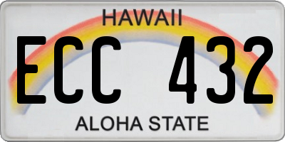 HI license plate ECC432