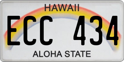 HI license plate ECC434