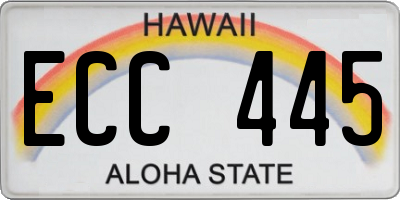HI license plate ECC445