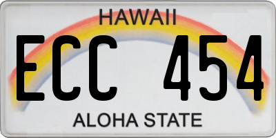 HI license plate ECC454