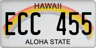 HI license plate ECC455