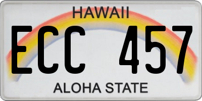 HI license plate ECC457