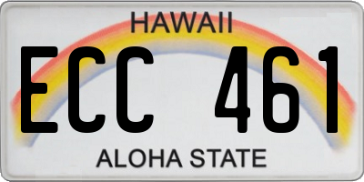 HI license plate ECC461