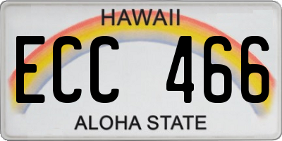 HI license plate ECC466