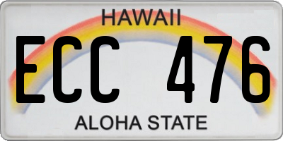 HI license plate ECC476