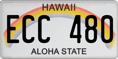 HI license plate ECC480