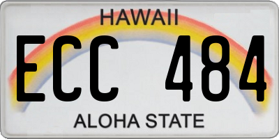 HI license plate ECC484