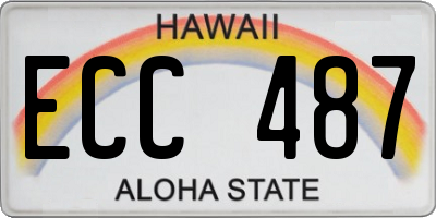 HI license plate ECC487
