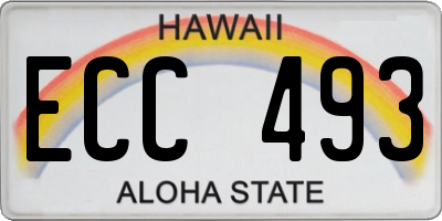 HI license plate ECC493