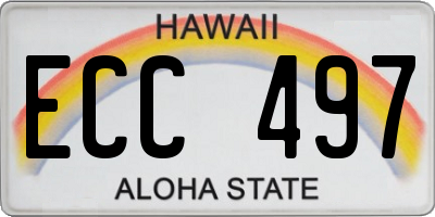 HI license plate ECC497