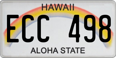 HI license plate ECC498