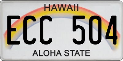 HI license plate ECC504