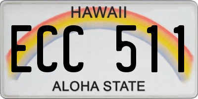 HI license plate ECC511