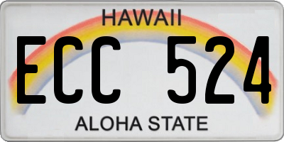 HI license plate ECC524