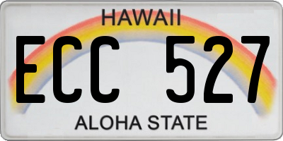 HI license plate ECC527