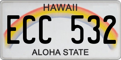 HI license plate ECC532