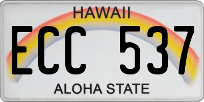 HI license plate ECC537