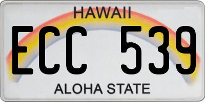 HI license plate ECC539