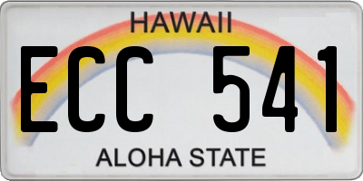 HI license plate ECC541