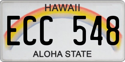 HI license plate ECC548