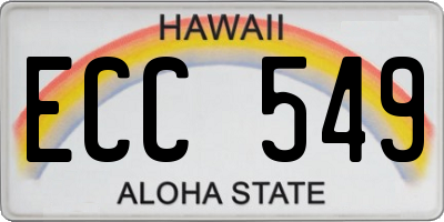 HI license plate ECC549