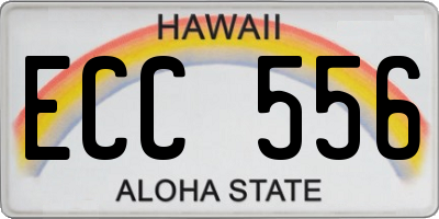 HI license plate ECC556