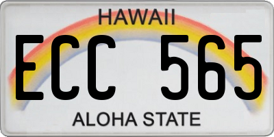 HI license plate ECC565