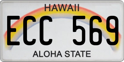 HI license plate ECC569