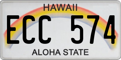 HI license plate ECC574