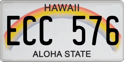 HI license plate ECC576