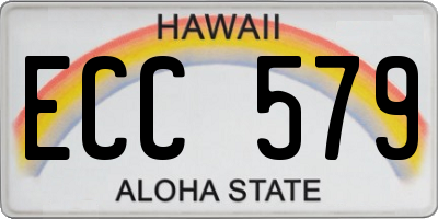 HI license plate ECC579
