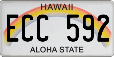 HI license plate ECC592