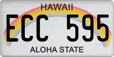 HI license plate ECC595