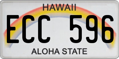HI license plate ECC596