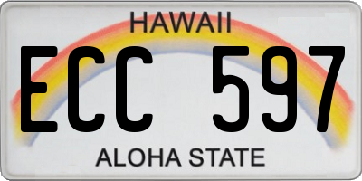 HI license plate ECC597