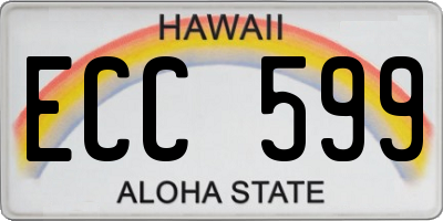 HI license plate ECC599