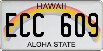 HI license plate ECC609