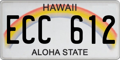 HI license plate ECC612